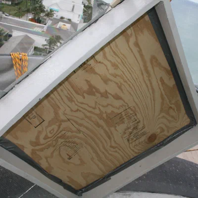 Removed Glass Pane & Covered Opening